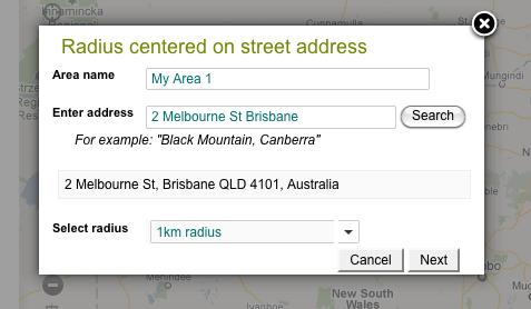 Search for a street address