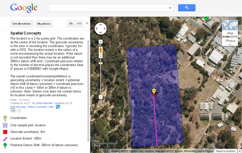 Spatial Concepts on Google Maps