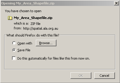 Export Shapefile zip file