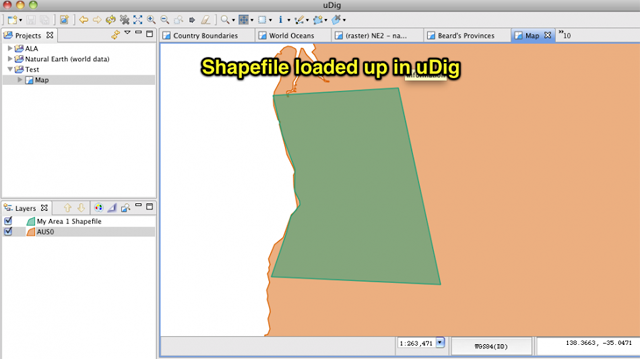 Shapefile loaded into uDig