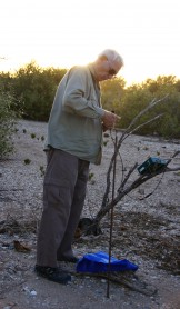 Norm McKenzie setting up the bat recorder at Emouth Gulf