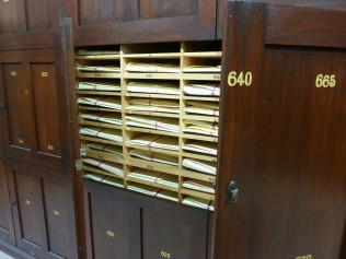 The original herbarium cupboards that were built to house Rupp’s collection are still used today. They have moved buildings twice and are now used in conjunction with rolling compactus to house the c. 100,000 MELU specimens.