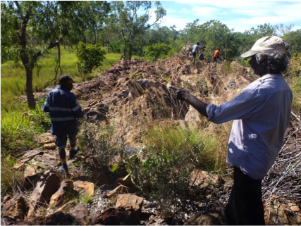 blog_pic_1 Photo of Andy Lukaman Peters explaining to Benjamin Wilfred about the bush food and medicine plants near Lake Katherine