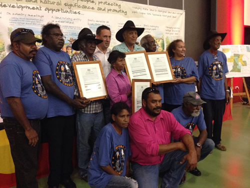 The hand-back of land tenure ownership to the Olkola people, December 2014