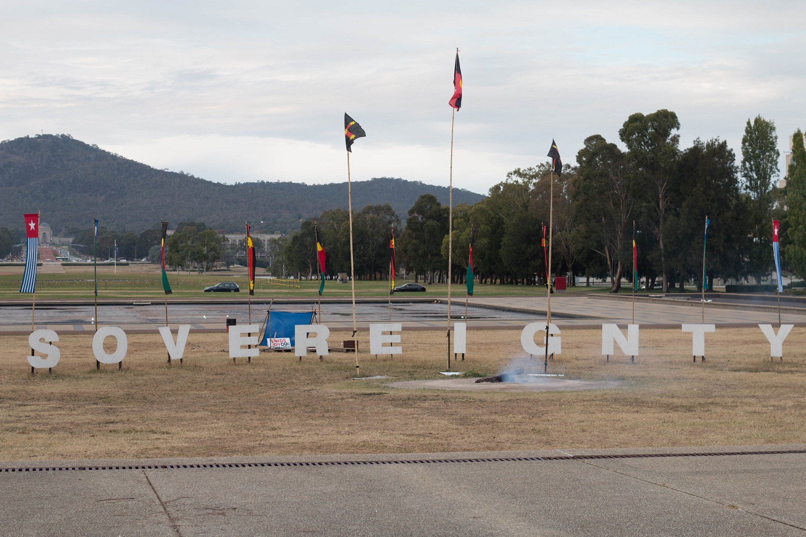 The Aboriginal Test Embassy fire place, Canberra