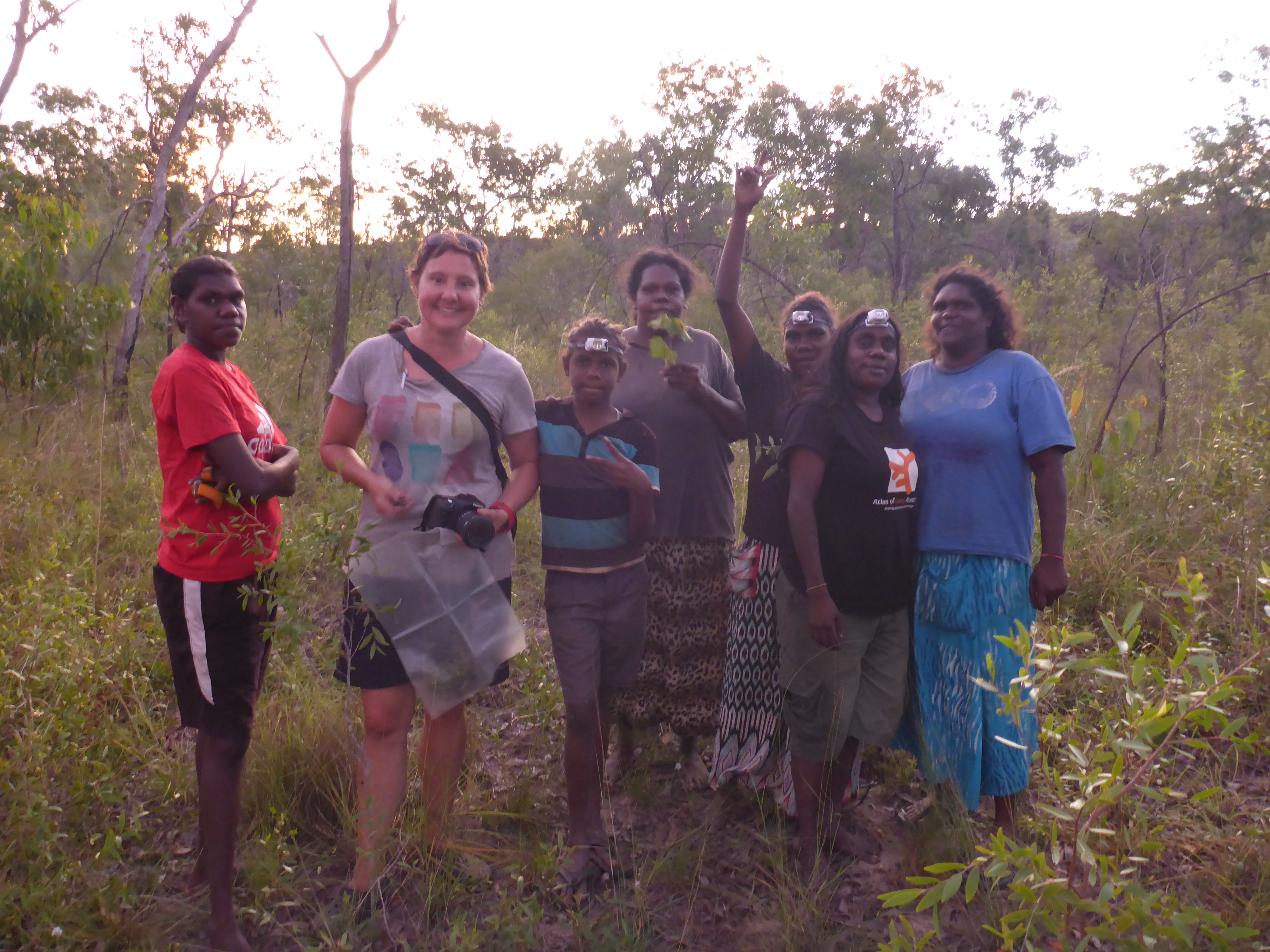 Collecting plants: (from left to right) Maritza Roberts, Gill Towler, Tonianne Roy, Julie Roy, Pollyanne Ponto, Keisha Thompson and Wendy Munur.