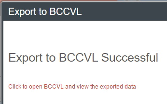 Export to bccvl succesful