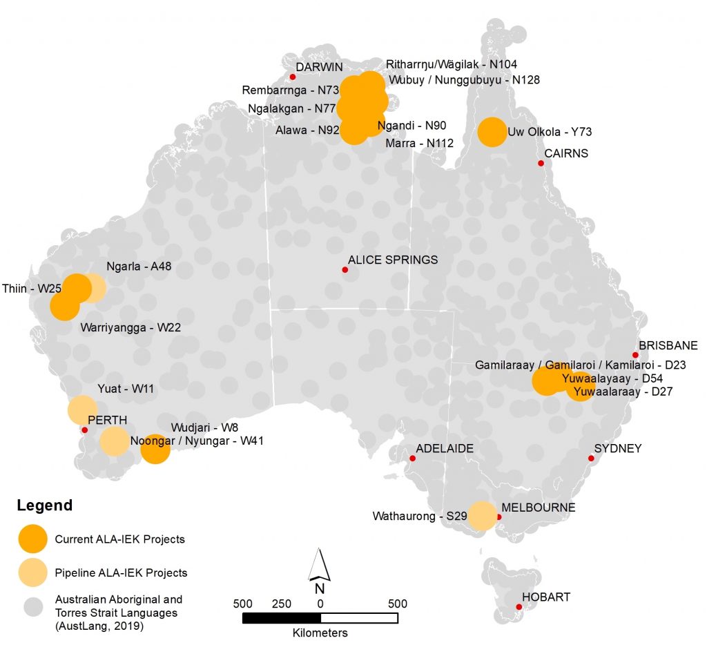 Map of Australia showing current and future projects
