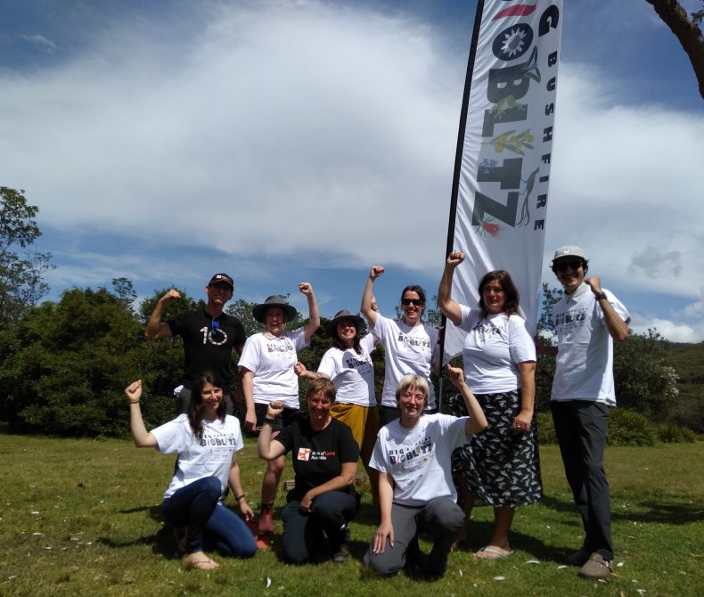 Multiple participants at the 2022 BioBlitz event outdoors