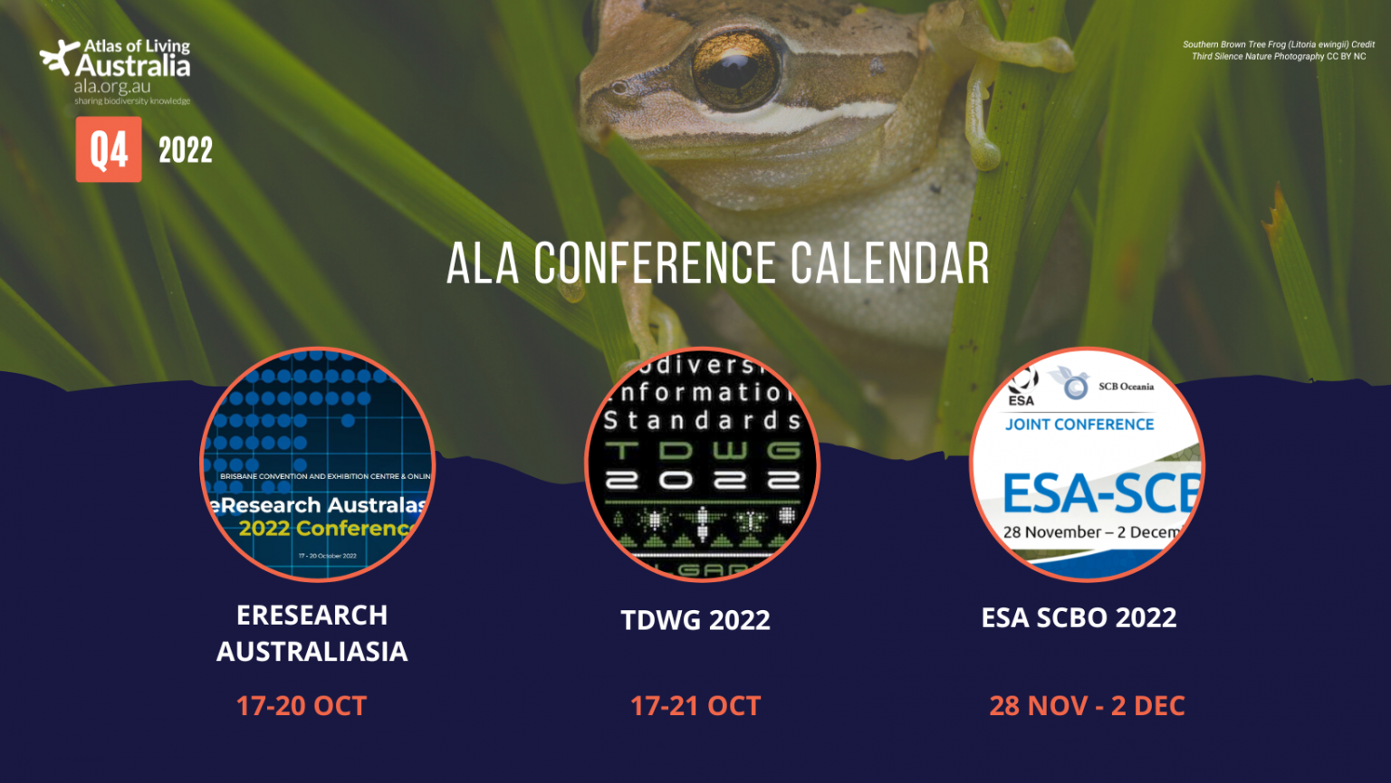 Q4 Conferences – Where to find ALA – Atlas of Living Australia