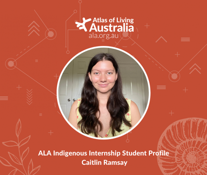 Graphic showing Caitlin, one of ALA's Indigenous interns