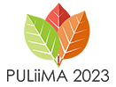 three coloured leaves - green, red and yellow advertising the PULLiiMA conference
