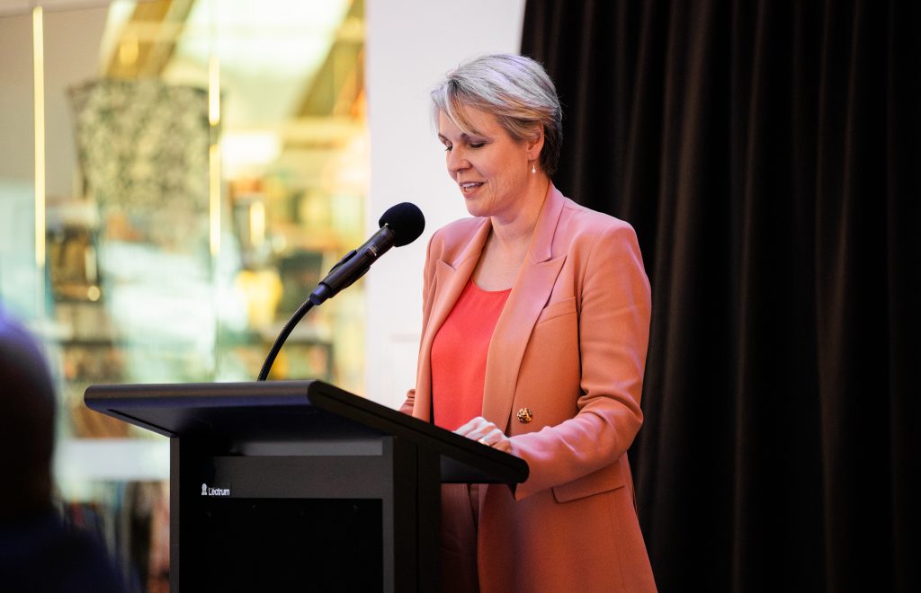 Hon Tanya Plibersek giving her speech