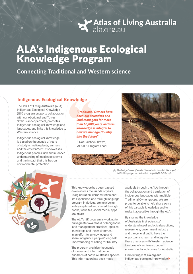 Indigenous Ecological Knowledge flyer