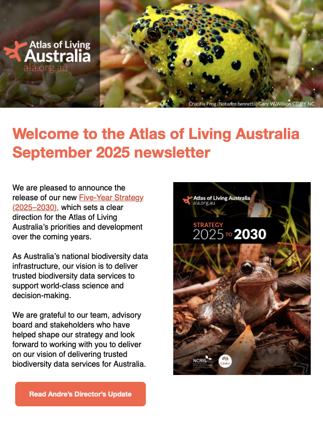 top section of the September 2025 ALA newsletter with banner 