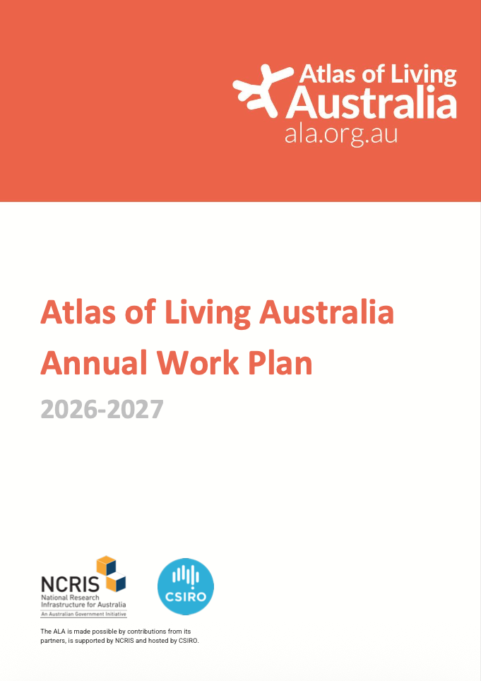 Cover of ALA Work Plan 2026-2027, white and orange with ALA logo
