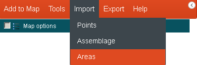 Import Areas menu option
