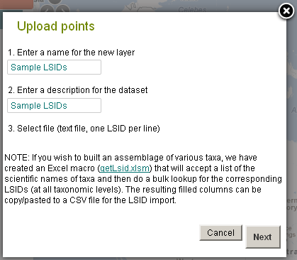 Name the layer and add an optional description for the CSV file Name the layer and add an optional description for the CSV file