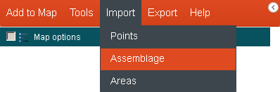 Import Assemblage menu option Import Assemblage menu option