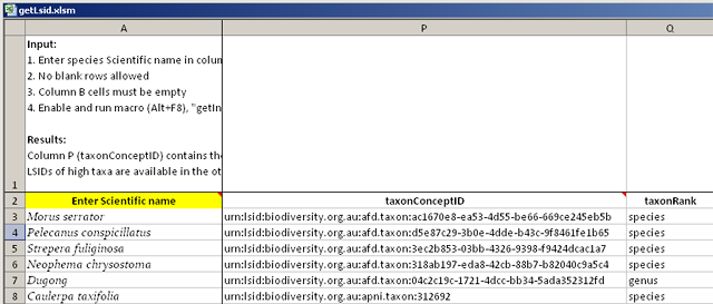 getLSID spreadsheet after running macro getLSID spreadsheet after running macro