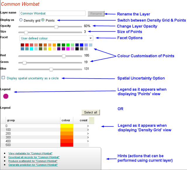 Layer Options annotated