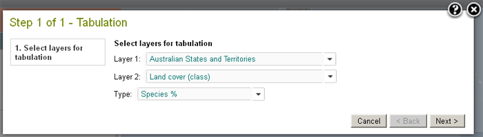 Tabulation Step1 chosen values