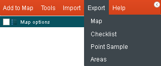 Export menu option Export menu option
