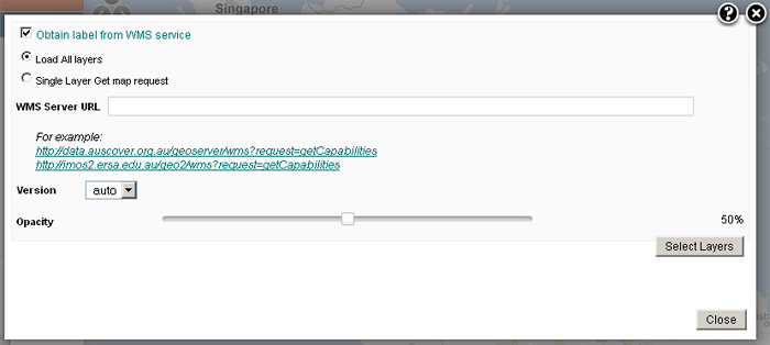 Adding a base layer map via a WMS service Adding a base layer map via a WMS service